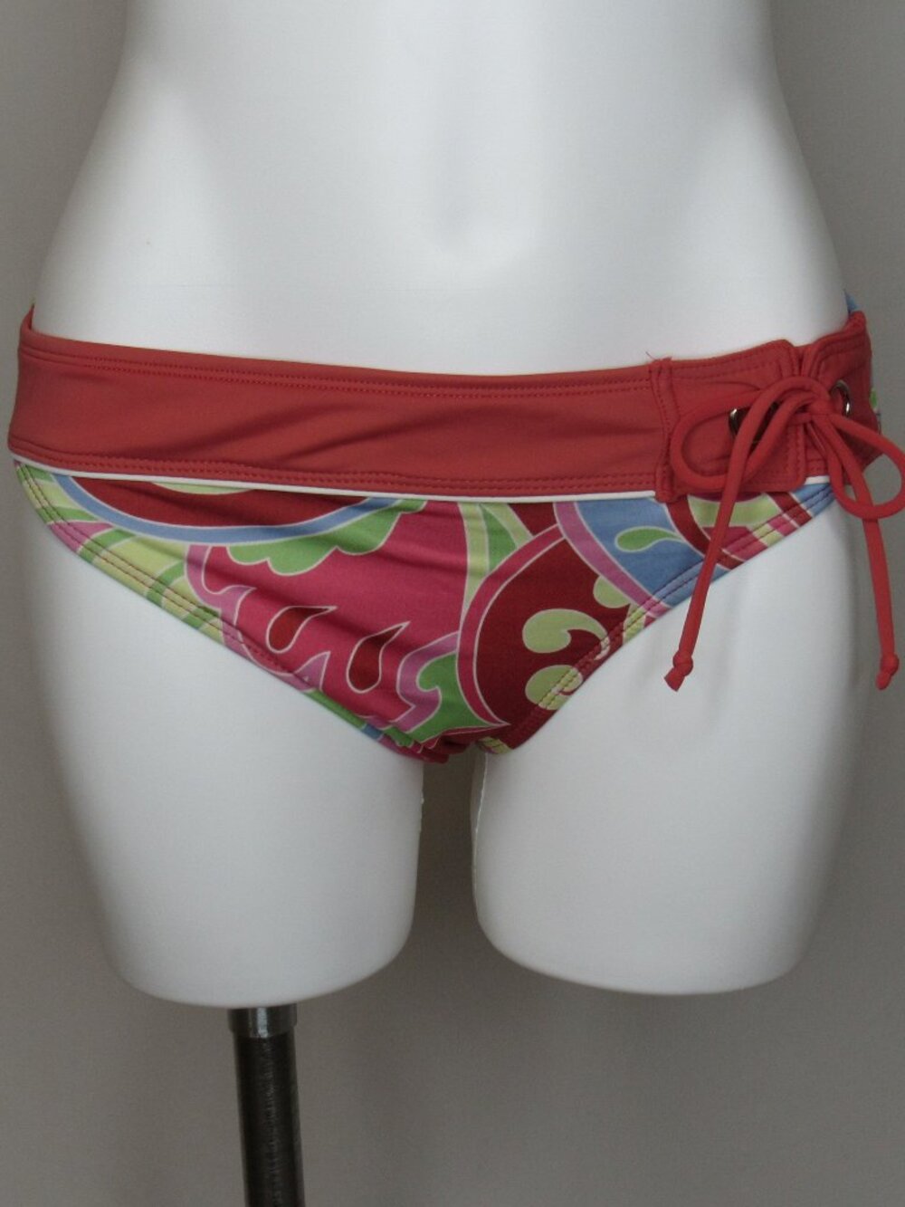 Athleta Pink Tropical Print Bikini Bottom Tie Accent Women's M Medium